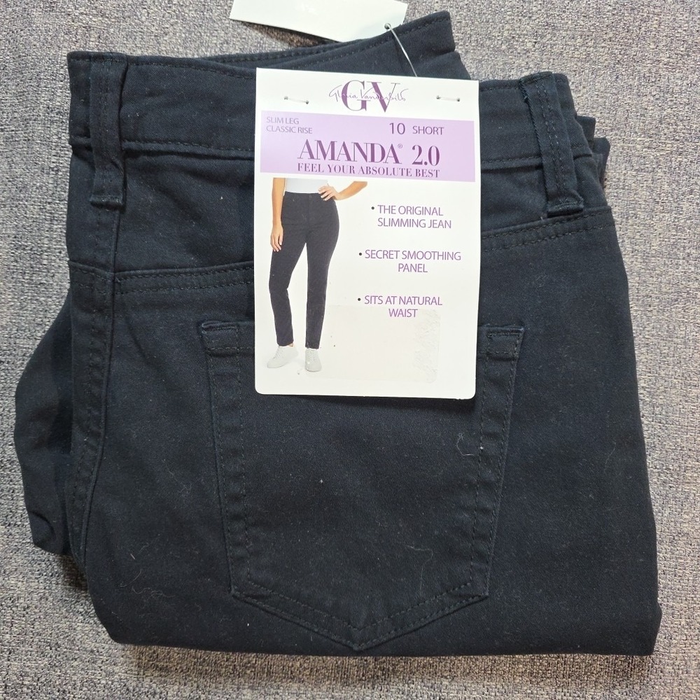 Gloria Vanderbilt‎ Amanda 2.0 Slim Leg Classic Rise Denim Jeans Womens 10 Short